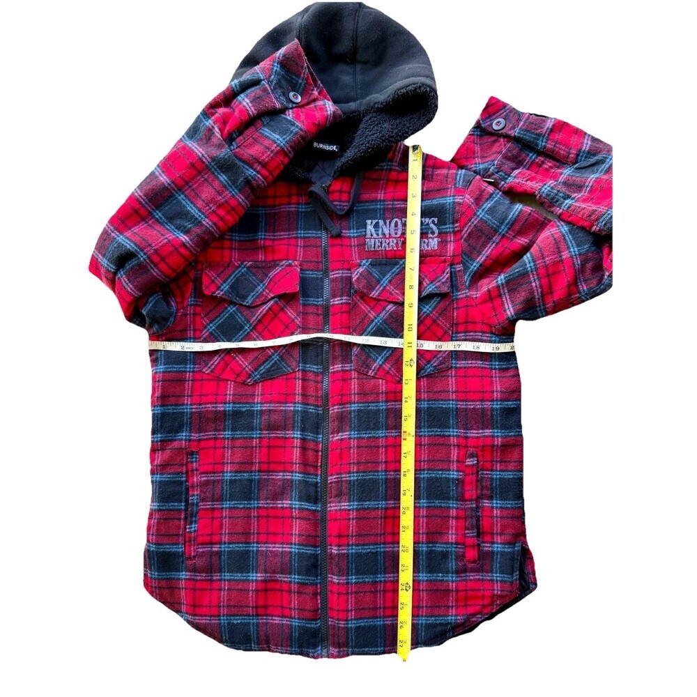 Burnside Quilted Flannel Full-Zip Hooded Jacket Red Small KNOTES MERRY FARM - Picture 4 of 6